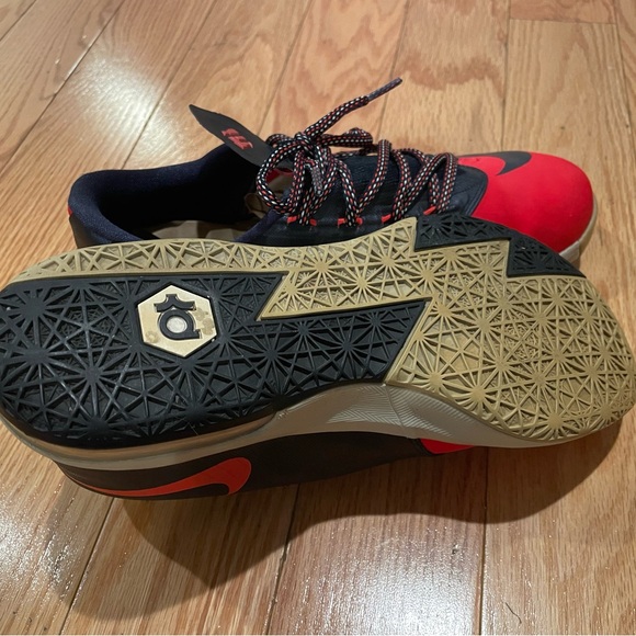 Nike KD 6 Boys Size 7Y Sonic Red Navy Kevin Durant 599477-600 - Picture 5 of 7